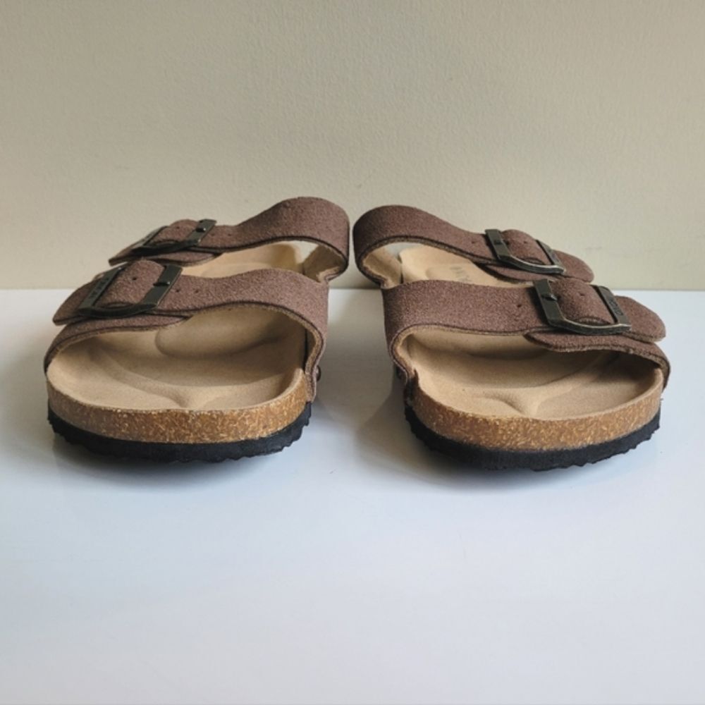 Oncai Flat Slide Sandals Brown Tan Womens 10 - Picture 4 of 8
